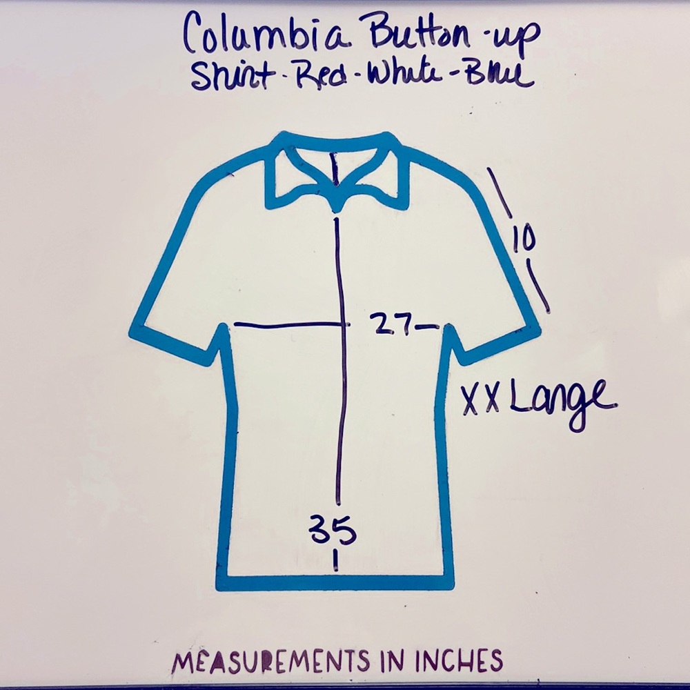 Columbia Sportswear Company Button Down Red White & Blue Big Check. XXL. - Picture 6 of 9